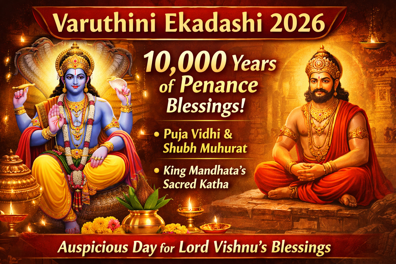 Varuthini Ekadashi 2026: Today’s Fast Grants Merit Equal to 10,000 Years of Penance! Know the Rituals and Sacred Story